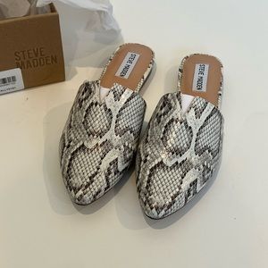 Steve Madden Snakeskin Ally slides NIB Size 8.5 Snakeskin Loafers